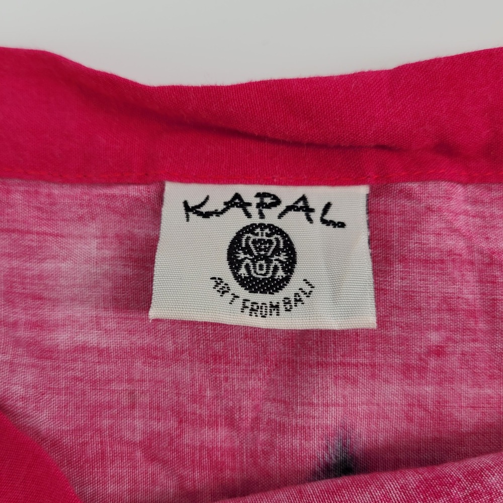 Kapal Art From Bali Pink Tropical Hula Dancer Boho Rayon Wrap Skirt Women Medium - Picture 4 of 12